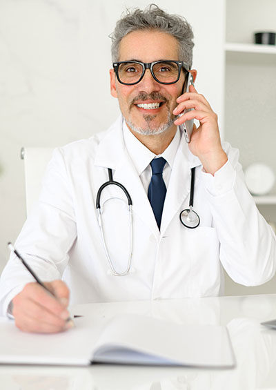 A friendly chief physician writes in his calendar